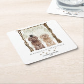 Decor Bruine Cavapoo Hond Schattig Stel Kartonnen Onderzetters (Schuin)