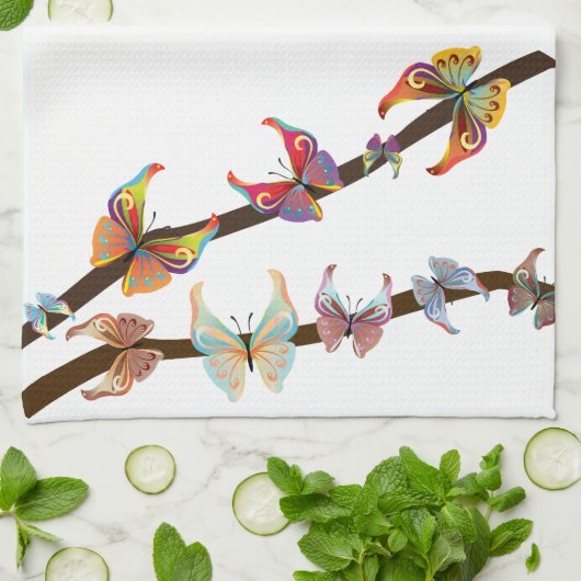 Decor Butterflies Amerikaanse MoJo Keukenhanddoek (Gevouwen)