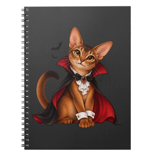 Decor Cute Abyssinian Cat Vampire Dracula Notitieboek (Voorkant)