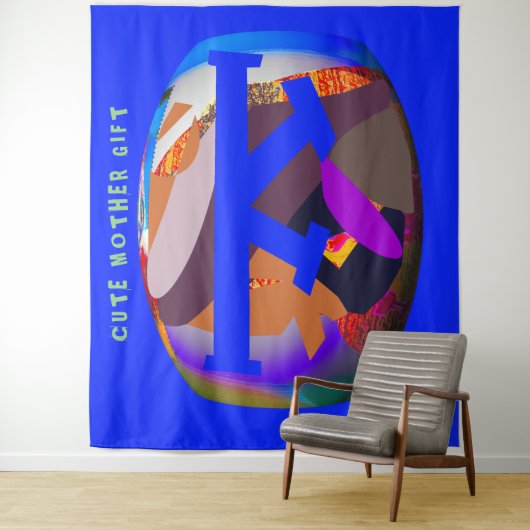 DECOR_CUTE MOTHER GIFT_medium blue _RMDESIGNFLO55 Wandkleed (In situ)