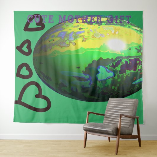 DECOR_CUTE MOTHER GIFT_mediumGREEN _RMDESIGNFLO55 Wandkleed (In Situ (horizontaal))