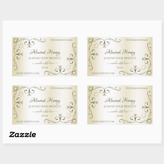  decor-hoeken voor crèmelabels rechthoekige sticker (Vel)