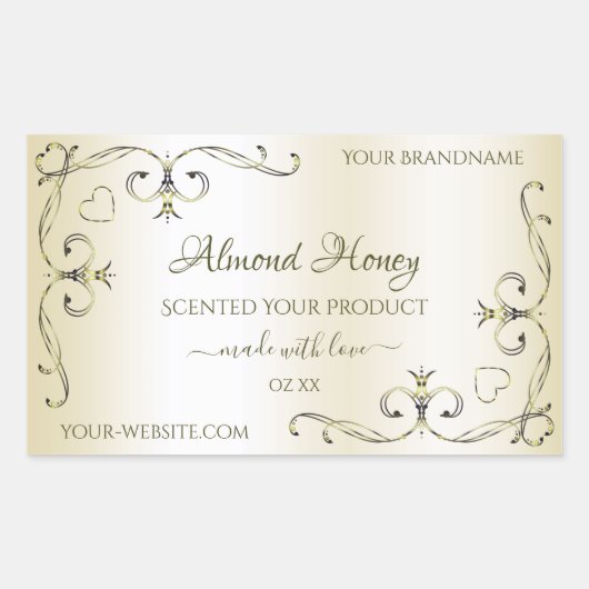  decor-hoeken voor crèmelabels rechthoekige sticker (Voorkant)