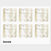  decor-hoeken voor crèmelabels vierkante sticker (Vel)