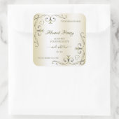  decor-hoeken voor crèmelabels vierkante sticker (Tas)