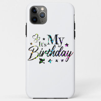 decor it's my birthday with rainbow circles text Case-Mate iPhone case