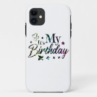 decor it's my birthday with rainbow circles text