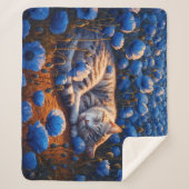 Decor kat droom dierenveld bloemen mooi sherpa deken (Voorkant)