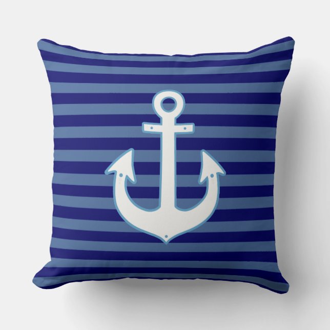 decor nautical anchor & striped marine kussen (Voorkant)