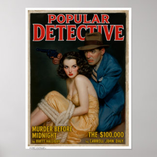 DECOR: OMSLAG VAN POPULAIR DETECTIVEMAGAZINE POSTER