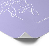 Decor paarse lila verjaardag van begrotingspartij poster (Hoek)