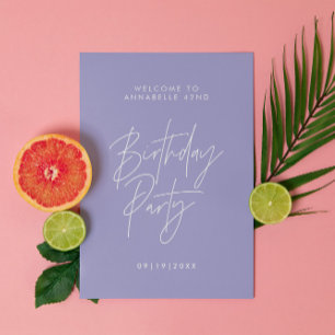 Decor paarse lila verjaardag van begrotingspartij poster