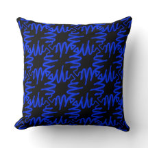 Decor Pillow Modern Neon Blue Black Colorful