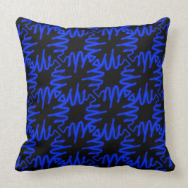 Decor Pillow Modern Neon Blue Black Colorful Kussen
