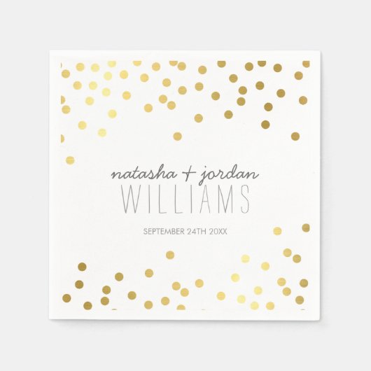 DECOR schattige confetti bederft gouden grijs Servetten (Voorkant)