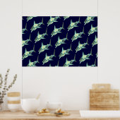 decor shark patroon poster (Keuken)