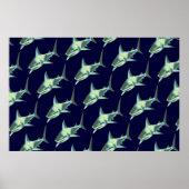 decor shark patroon poster (Voorkant)