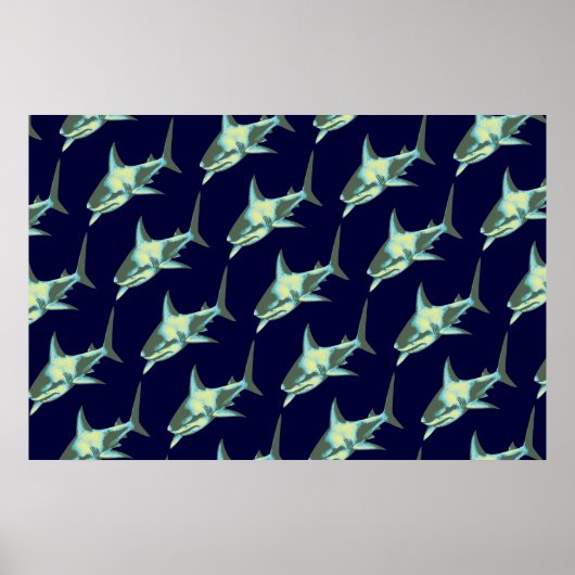 decor shark patroon poster (Voorkant)