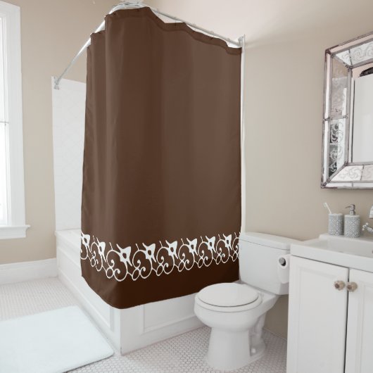  decor Solid Chocolade Brown Bathroom Home Douchegordijn (In situ)
