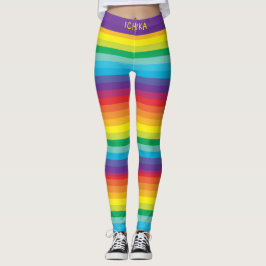 Decora Kei Helder Regenboog Kleuren Gestreept Leggings