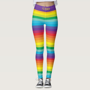 Decora Kei Helder Regenboog Kleuren Gestreept Leggings