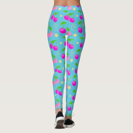 Decora Kei Rainbow Cherry Pattern Leggings (Achterkant)