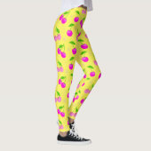 Decora Kei Rainbow Cherry Pattern Yellow Leggings (Rechts)