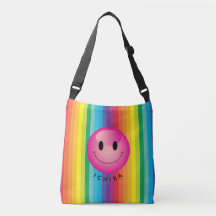 Decora Kei Regenboog Gestreepte Glimlachende Emoji