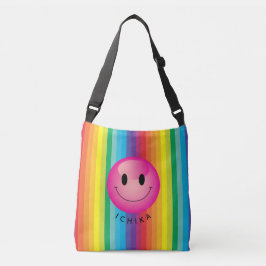 Decora Kei Regenboog Gestreepte Glimlachende Emoji Crossbody Tas