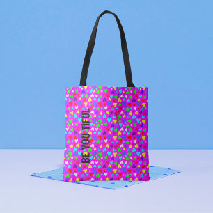 Decora Neon Regenboog Hart Kawaii Maximalistische Tote Bag