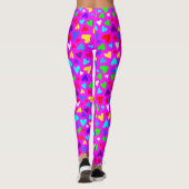 Decora Style Custom Text Rainbow Heart Kawaii Leggings (Achterkant)