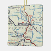 Decorah Iowa kaart Keramisch Ornament (Links)