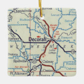 Decorah Iowa kaart Keramisch Ornament (Voorkant)