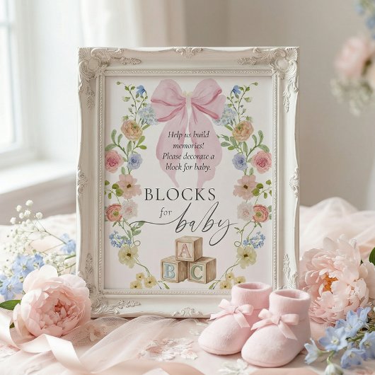 Decorate a Block For Baby Sign Poster