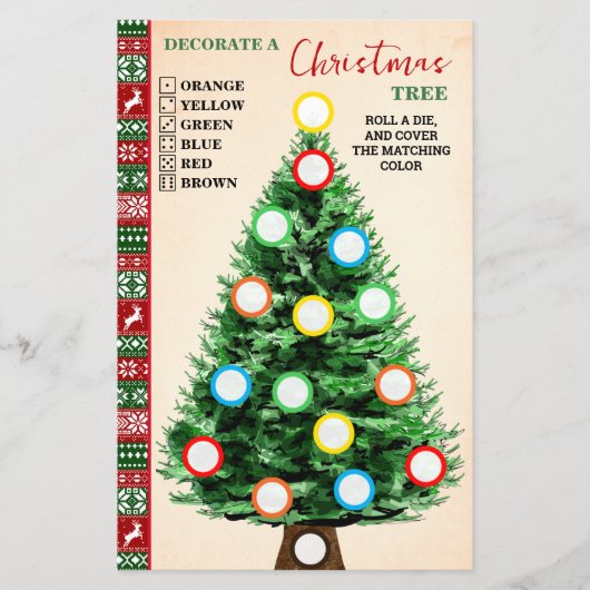 Decorate a Christmas Tree Game Ugly Sweater Card Flyer (Voorkant)