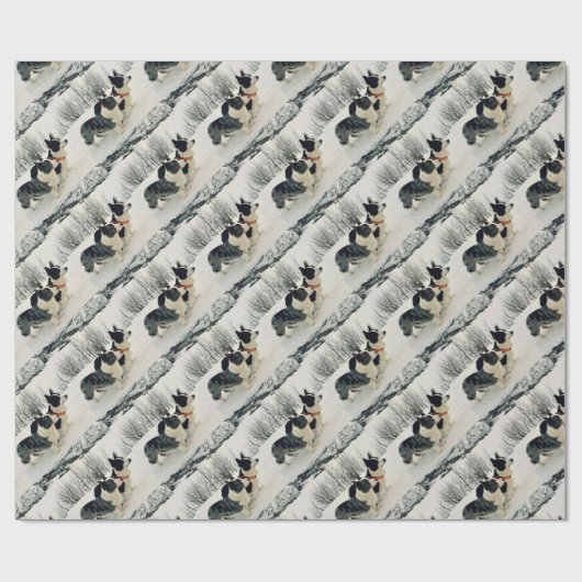 Decorate giften met Corgies in winterland Cadeaupapier (Vlak)