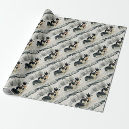 Decorate giften met Corgies in winterland Cadeaupapier