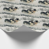 Decorate giften met Corgies in winterland Cadeaupapier (Hoek)