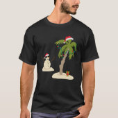 Decorated Christmas Palm Tree Tropical Xmas Coconu T-shirt (Voorkant)