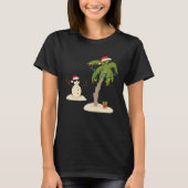 Decorated Christmas Palm Tree Tropical Xmas Coconu T-shirt (Voorkant)