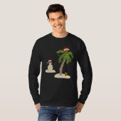Decorated Christmas Palm Tree Tropical Xmas Coconu T-shirt (Voorkant volledig)