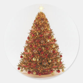 Decorated Christmas Tree Designed Sticker