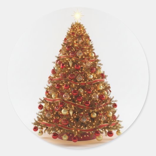 Decorated Christmas Tree Designed Sticker  (Voorkant)