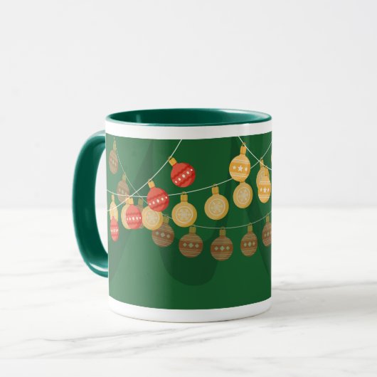 Decorated Christmas tree mug Mok (Voorkant links)