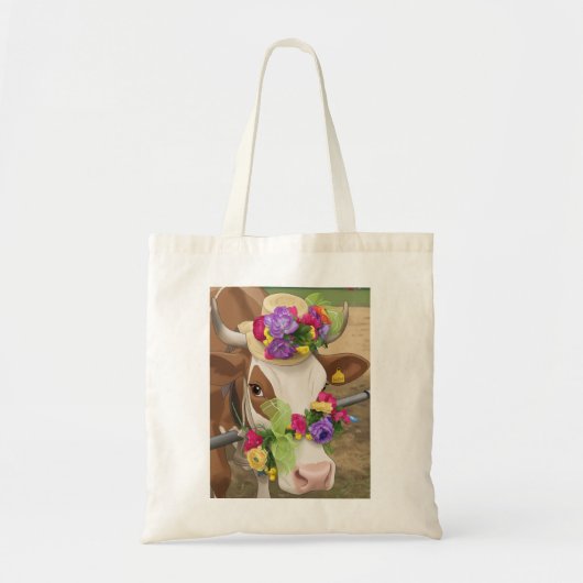 Decorated cow tote bag (Voorkant)