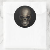 Decorated Dark Skull Ronde Sticker (Tas)