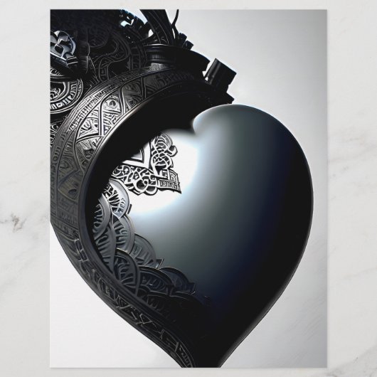 Decorated Iron Heart Romantic Picture. AI Flyer (Voorkant)