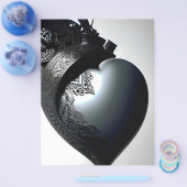 Decorated Iron Heart Romantic Picture. AI Flyer (Enkel)