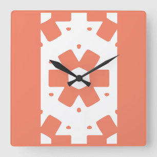 Decoratie Bloem Geometrisch Vierkante Klok