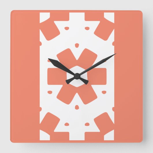 Decoratie Bloem Geometrisch Vierkante Klok (Voorkant)